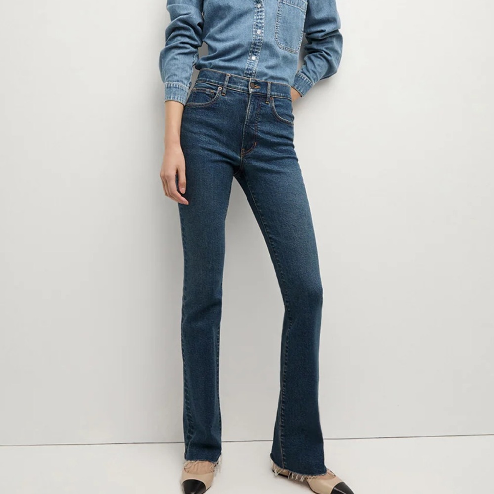 Veronica Beard Cameron Bootcut High Rise Raw Hem Thriller Jeans NWT Size 32